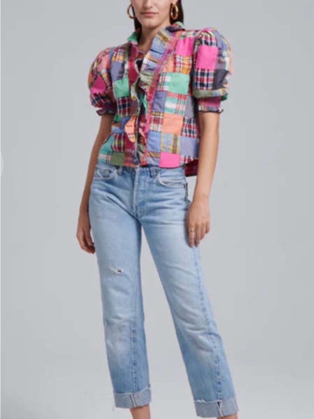 Love the Label Zuri Top in Madras Patch - Picture 2 of 9
